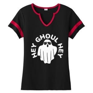 Hey Ghoul Hey Funny Halloween Boo Spooky Trick Or Treat Ladies Halftime Notch Neck Tee