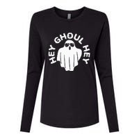 Hey Ghoul Hey Funny Halloween Boo Spooky Trick Or Treat Womens Cotton Relaxed Long Sleeve T-Shirt