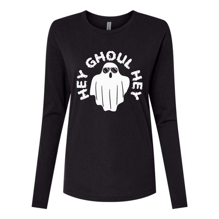 Hey Ghoul Hey Funny Halloween Boo Spooky Trick Or Treat Womens Cotton Relaxed Long Sleeve T-Shirt