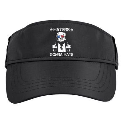 Haters Gonna Hate Middle Finger Funny Trump 2024 President Adult Drive Performance Visor