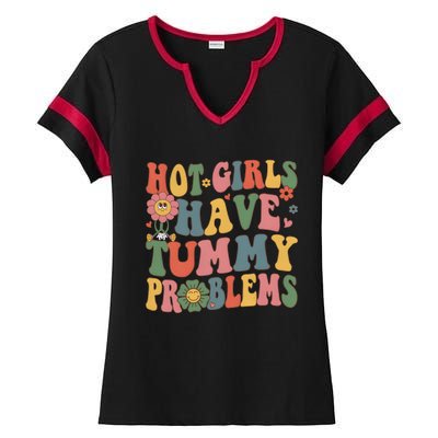 Hot Girl Have Tummy Problems Ladies Halftime Notch Neck Tee