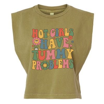 Hot Girl Have Tummy Problems Garment-Dyed Women's Muscle Tee