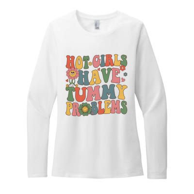 Hot Girl Have Tummy Problems Womens CVC Long Sleeve Shirt