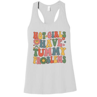 Hot Girl Have Tummy Problems Women's Racerback Tank