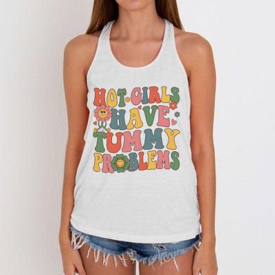 Hot Girl Have Tummy Problems Women's Knotted Racerback Tank