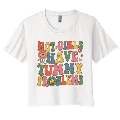 Hot Girl Have Tummy Problems Women's Crop Top Tee