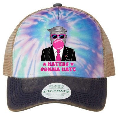 Haters Gonna Hate Funny Sunglasses Trump Bubble Gum 2024 Legacy Tie Dye Trucker Hat