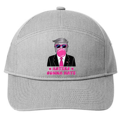 Haters Gonna Hate Funny Sunglasses Trump Bubble Gum 2024 7-Panel Snapback Hat