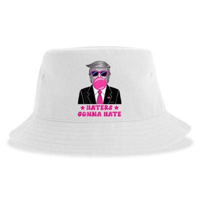 Haters Gonna Hate Funny Sunglasses Trump Bubble Gum 2024 Sustainable Bucket Hat