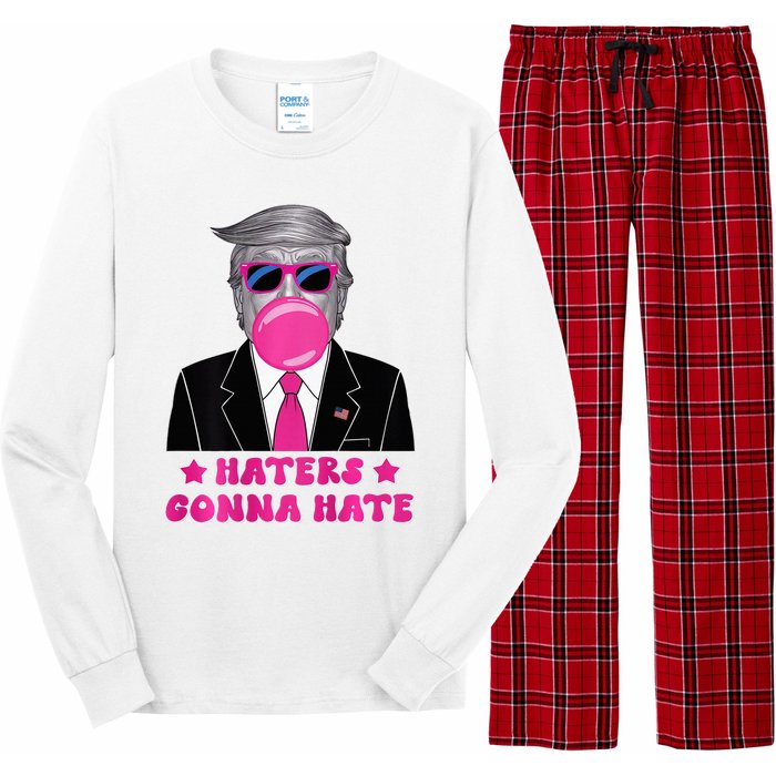 Haters Gonna Hate Funny Sunglasses Trump Bubble Gum 2024 Long Sleeve Pajama Set