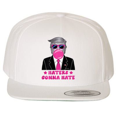 Haters Gonna Hate Funny Sunglasses Trump Bubble Gum 2024 Wool Snapback Cap