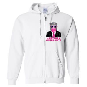 Haters Gonna Hate Funny Sunglasses Trump Bubble Gum 2024 Full Zip Hoodie