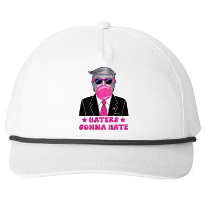 Haters Gonna Hate Funny Sunglasses Trump Bubble Gum 2024 Snapback Five-Panel Rope Hat