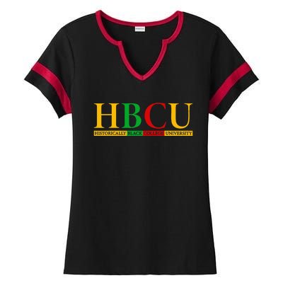 HBCU Grad History Historical Black College Graduate Ladies Halftime Notch Neck Tee