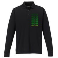 Hacker Green Performance Long Sleeve Polo