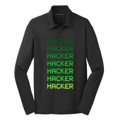 Hacker Green Silk Touch Performance Long Sleeve Polo