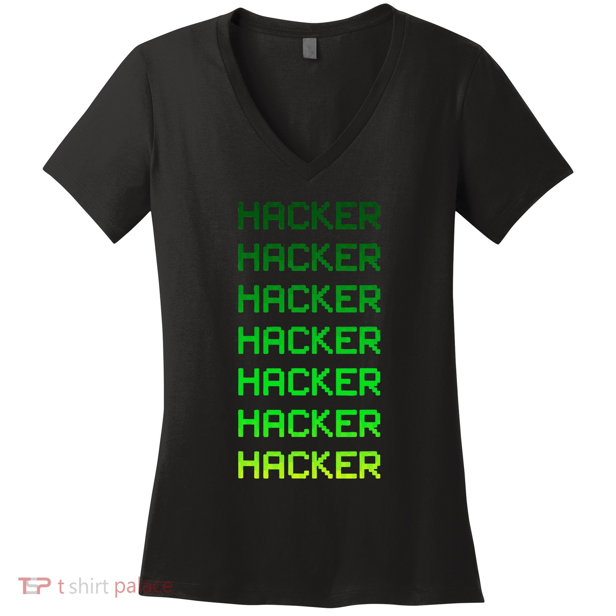 Hacker Green Women's V-Neck T-Shirt