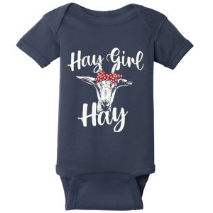 Hay Girl Hay Goat Whisperer Farm Animal Rancher Farmer Baby Bodysuit