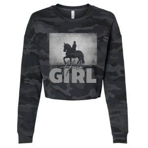 Horse Girl Horseback Riding Cropped Pullover Crew