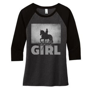 Horse Girl Horseback Riding Women's Tri-Blend 3/4-Sleeve Raglan Shirt