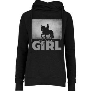 Horse Girl Horseback Riding Womens Funnel Neck Pullover Hood