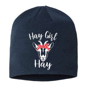 Hay Girl Hay Funny Goat Lover For Girl Sustainable Beanie