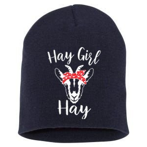 Hay Girl Hay Funny Goat Lover For Girl Short Acrylic Beanie