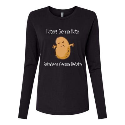 Haters Gonna Hate Potatoes Gonan Potate Funny Womens Cotton Relaxed Long Sleeve T-Shirt