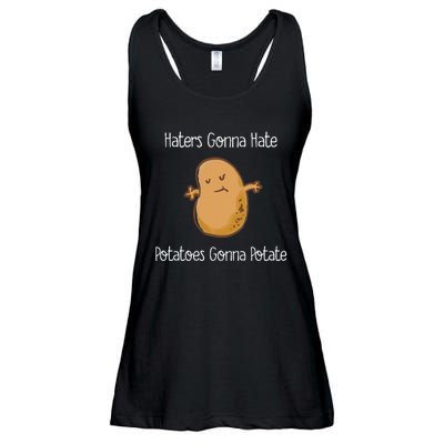 Haters Gonna Hate Potatoes Gonan Potate Funny Ladies Essential Flowy Tank