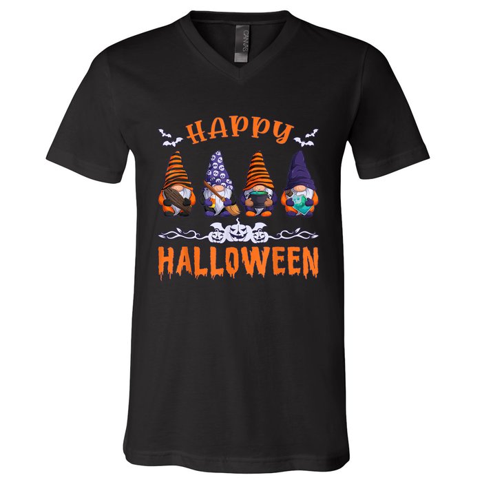 Halloween Gnomes Happy Halloween V-Neck T-Shirt