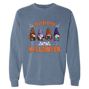 Halloween Gnomes Happy Halloween Garment-Dyed Sweatshirt