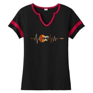 Heartbeat Guitar Ladies Halftime Notch Neck Tee