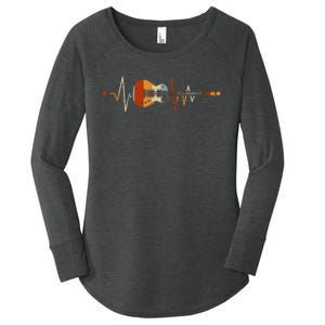 Heartbeat Guitar Women's Perfect Tri Tunic Long Sleeve Shirt