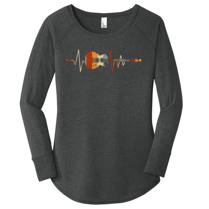 Heartbeat Guitar Women's Perfect Tri Tunic Long Sleeve Shirt