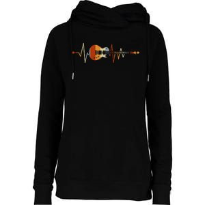 Heartbeat Guitar Womens Funnel Neck Pullover Hood