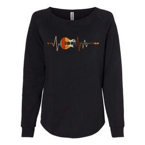 Heartbeat Guitar Womens California Wash Sweatshirt