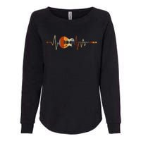 Heartbeat Guitar Womens California Wash Sweatshirt