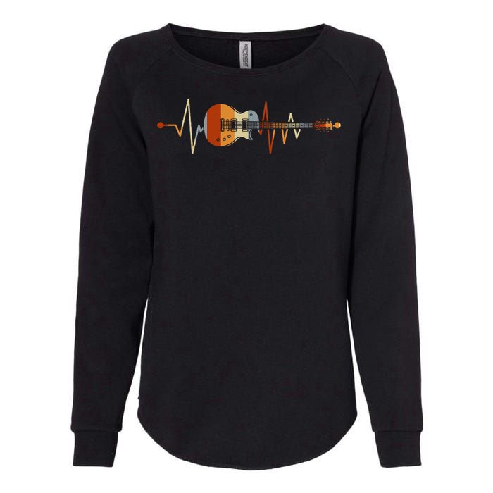 Heartbeat Guitar Womens California Wash Sweatshirt