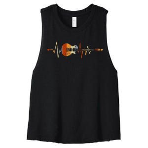 Heartbeat Guitar Women's Racerback Cropped Tank