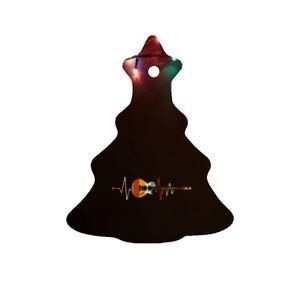 Heartbeat Guitar Ceramic Tree Ornament