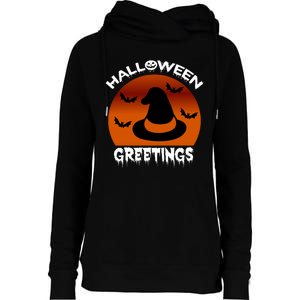 Halloween Greetings Womens Funnel Neck Pullover Hood