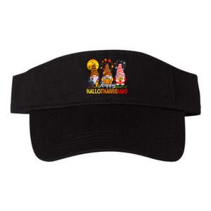 Hallothanksmas Gnomes Halloween Thanksgiving Merry Christmas Valucap Bio-Washed Visor