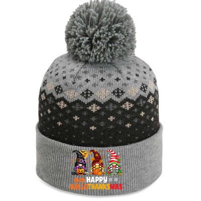 Halloween Gnomes Happy Hallothanksmas Thanksgiving Christmas Cool Gift The Baniff Cuffed Pom Beanie