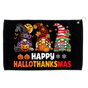 Halloween Gnomes Happy Hallothanksmas Thanksgiving Christmas Cool Gift Grommeted Golf Towel