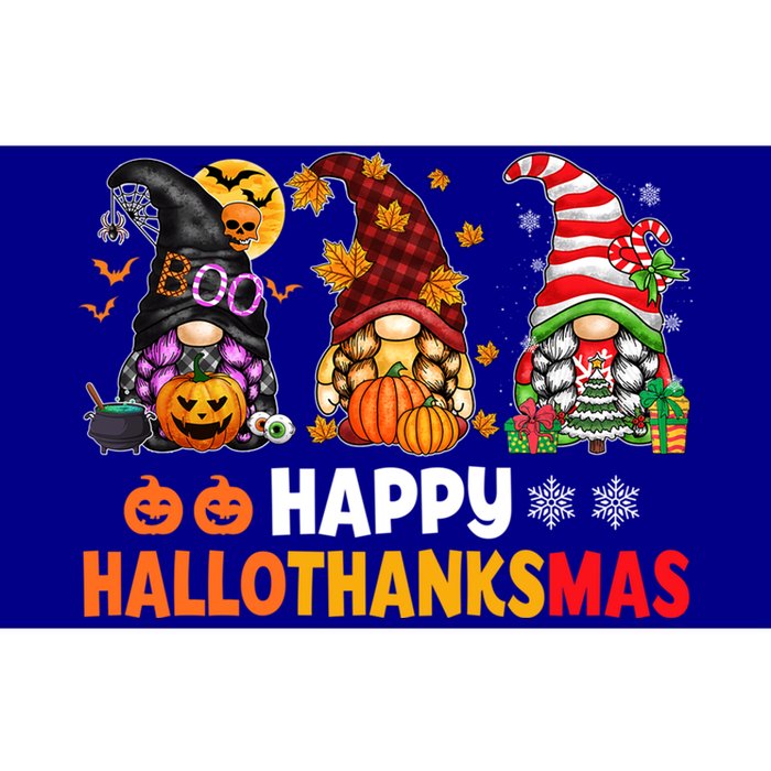 Halloween Gnomes Happy Hallothanksmas Thanksgiving Christmas Cool Gift Bumper Sticker