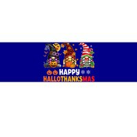 Halloween Gnomes Happy Hallothanksmas Thanksgiving Christmas Cool Gift Bumper Sticker