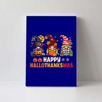 Halloween Gnomes Happy Hallothanksmas Thanksgiving Christmas Cool Gift Canvas