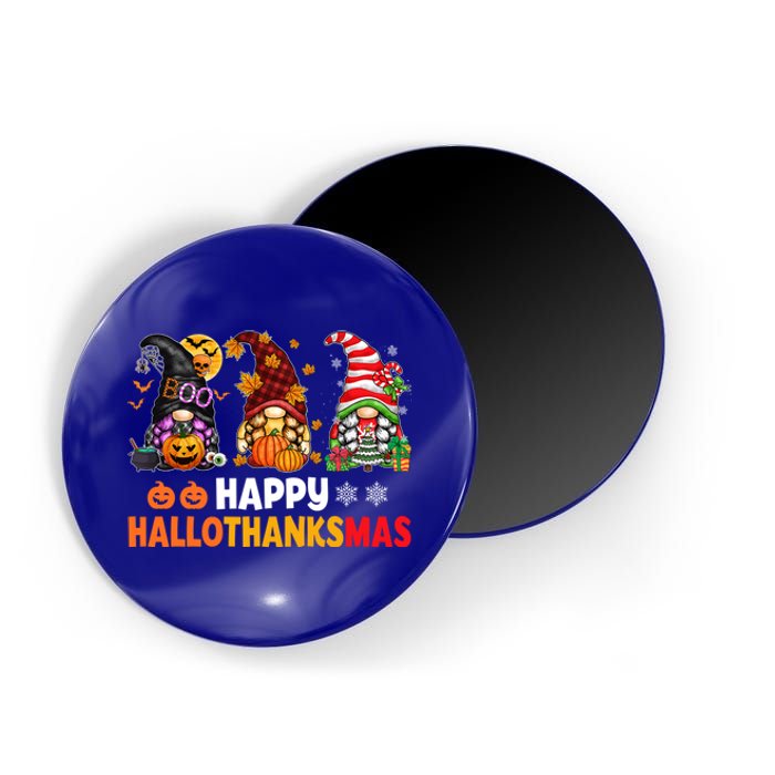 Halloween Gnomes Happy Hallothanksmas Thanksgiving Christmas Cool Gift Magnet