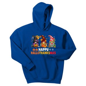 Halloween Gnomes Happy Hallothanksmas Thanksgiving Christmas Cool Gift Kids Hoodie