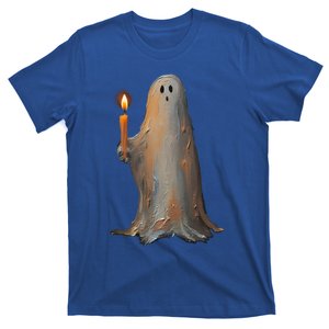 Halloween Ghost Holding Candle Spooky Gift T-Shirt